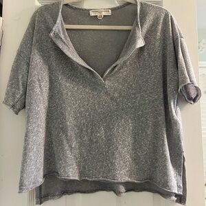 Urban Outfitters Project Social T Notched V Neck Grey Tee